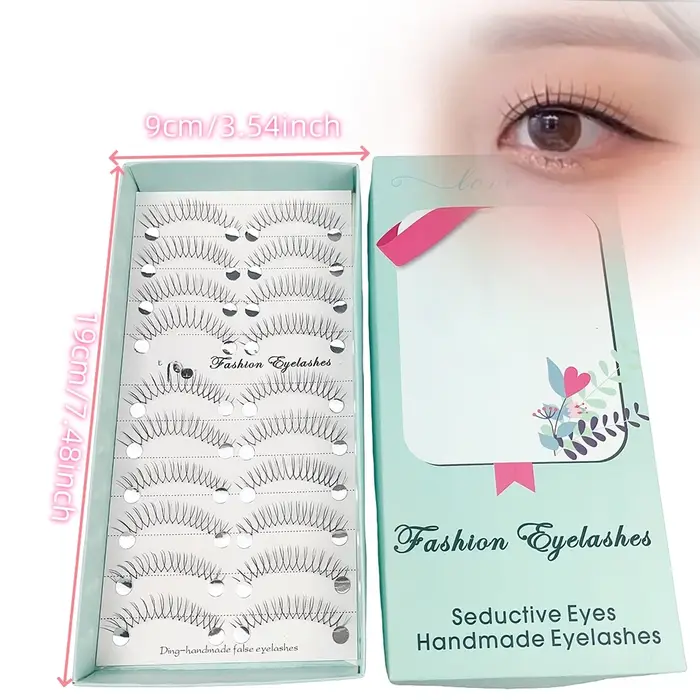 10 paires de faux cils Style Anime 11Mm recourbés en forme de C épaisseur 0.07 sans déformation