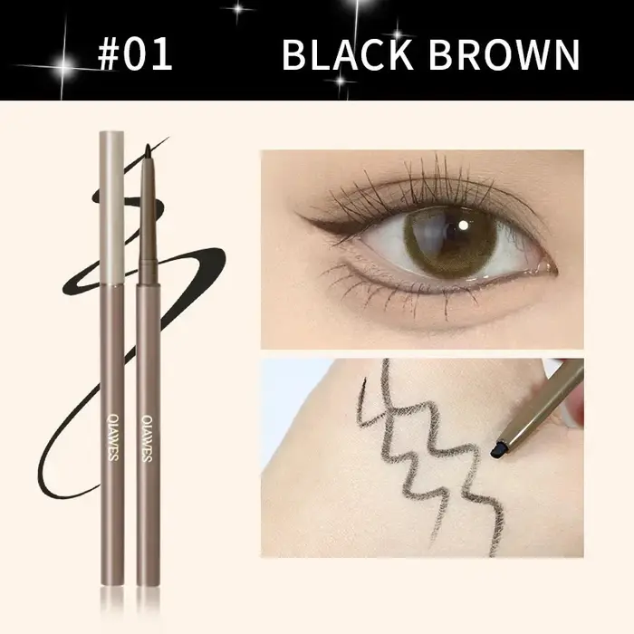 Eyeliner couché ver à soie Gel crayon 2in1 imperméable longue durée sans taches noir marron stylo à 