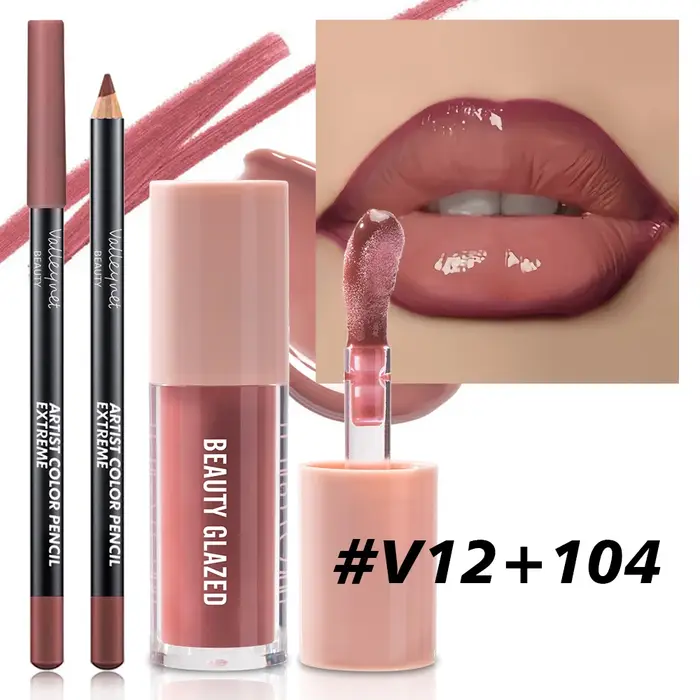 Maquillage pour les lèvres Texture velours 2 pièces/ensemble