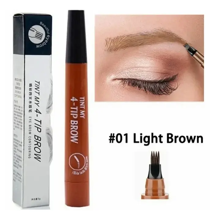 Crayon à sourcils 4 points Maquillajes Para Mujer, liquide imperméable, maquillage longue durée, cos