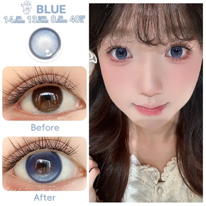 OVOLOOK - 1 paire (2 pièces) de lentilles de contact colorées intelligentes effet agrandissement des yeux