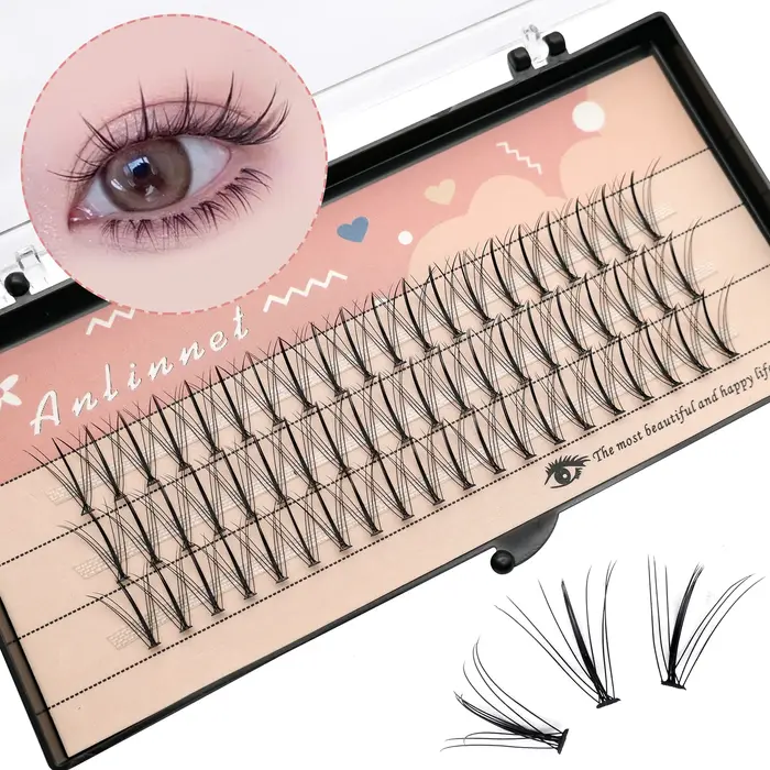 Anlinnet 60 bouquets de cils en forme de sandwich