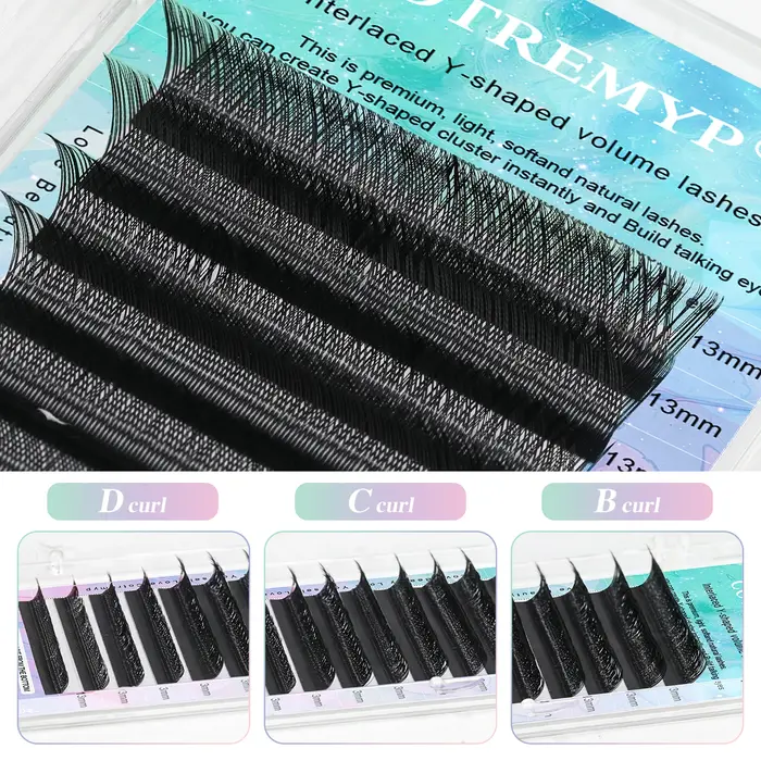 Extension de cils individuels en forme de yy