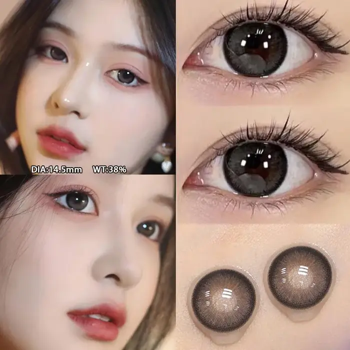 KSSEYE 2 pièces yeux bruns lentilles de couleur naturelle pour les yeux beauté élève avec myopie Prescription cosmétiques annuel nouveau expédition rapide