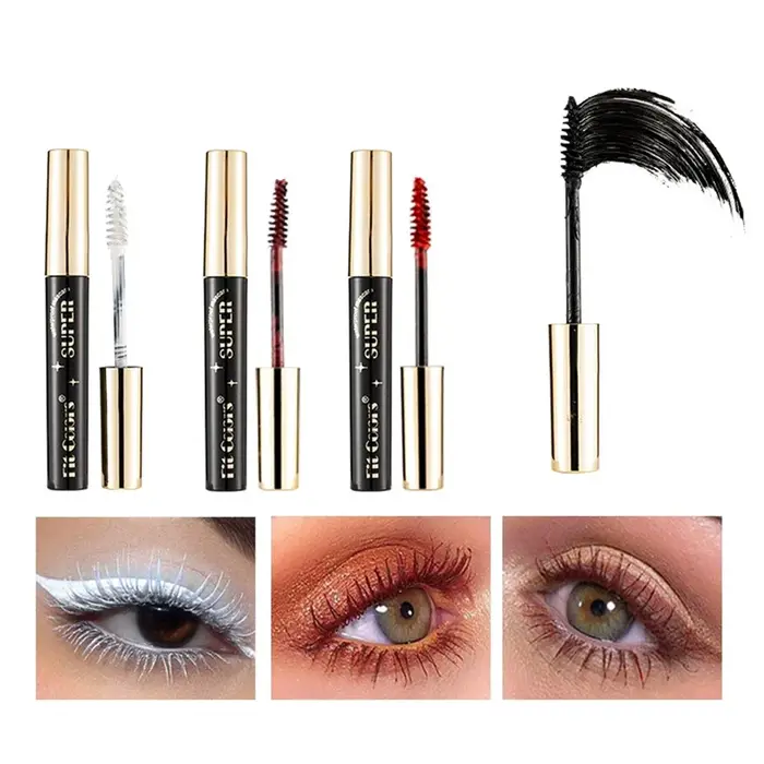 Mascara Volumisant et Courbant Arc-en-ciel 12 Teintes Imperméable Anti-écaillage Effet Volume Cils Violet Bleu Rose Vert Rouge Longue Tenue