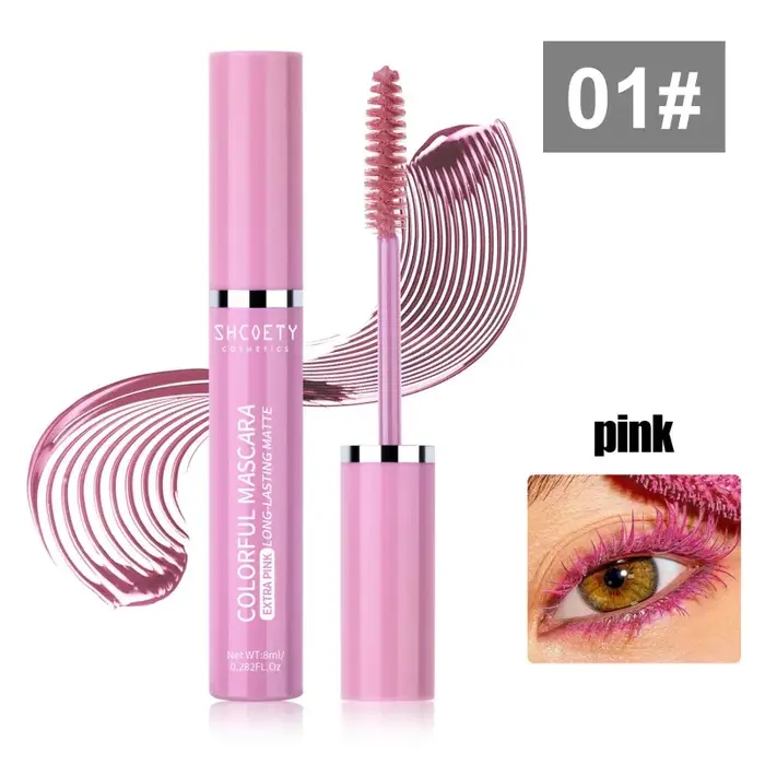 Mascara de couleur 6 couleurs, imperméable et Non taché, bouclé mince et épais, maquillage chaud pou