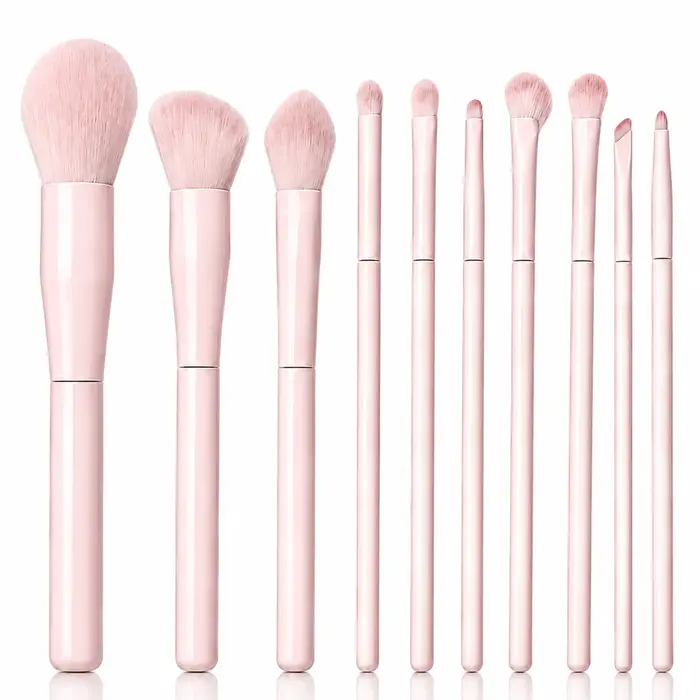 Ensemble de 10 pinceaux de maquillage pour débutants – Poudre