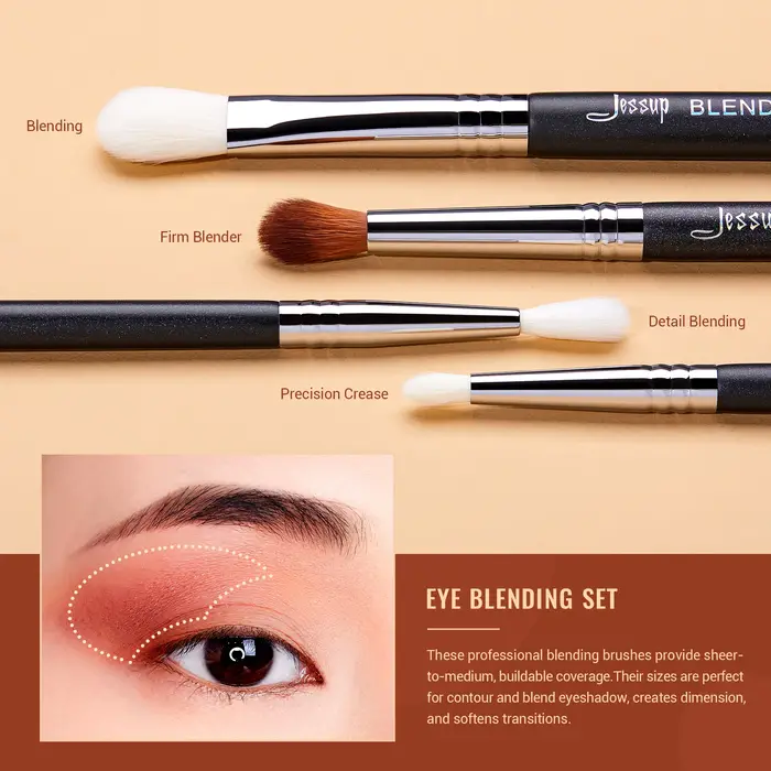 Jessup-Ensemble de pinceaux de maquillage pour les yeux