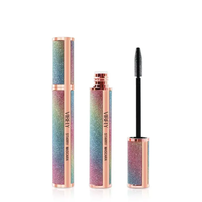 Mascara noir ciel étoilé brillant 4D Mascara mince, épais, bouclé, imperméable, longue durée, ne res
