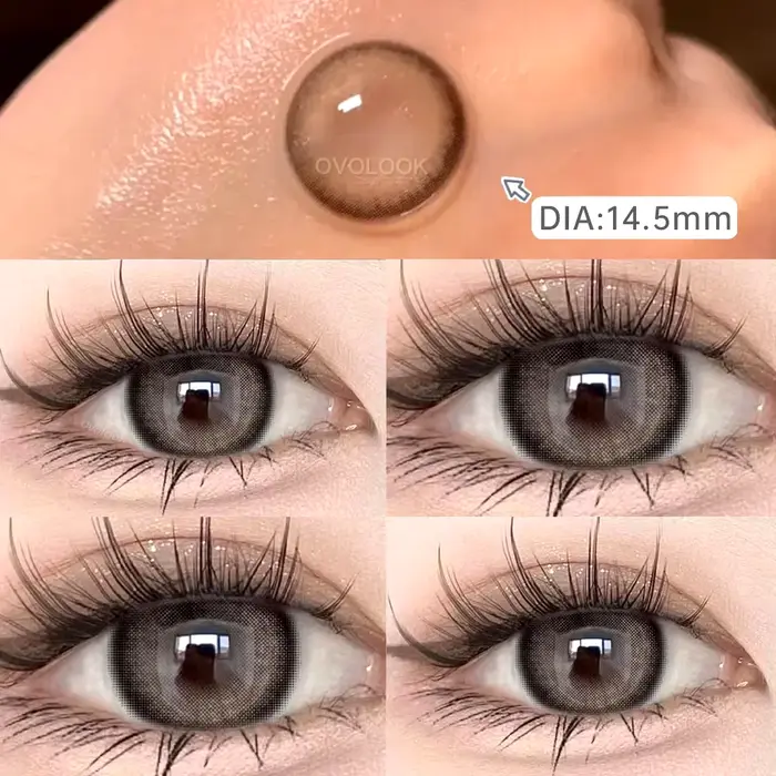 1 paire/2 pièces nouvelles lentilles de contact de couleur pour les yeux de la série Bubble mode élèves gris naturel