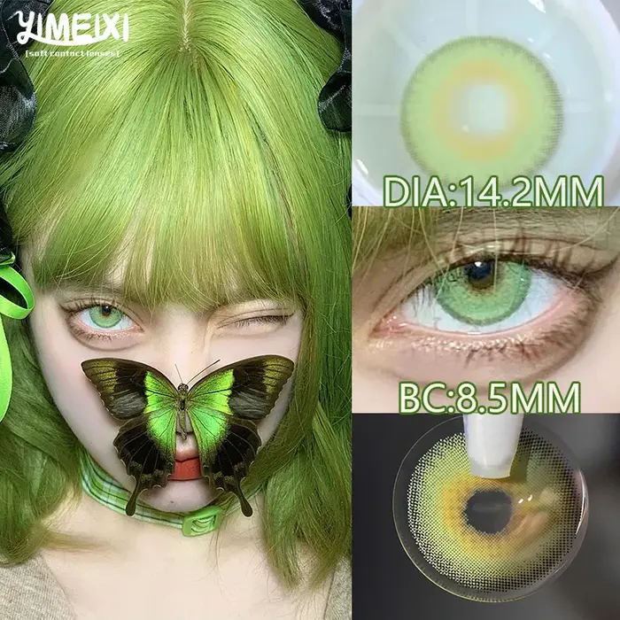YIMEIXI 1 paire de lentilles de Contact de couleur myopie pour les yeux lentilles pour les yeux vert