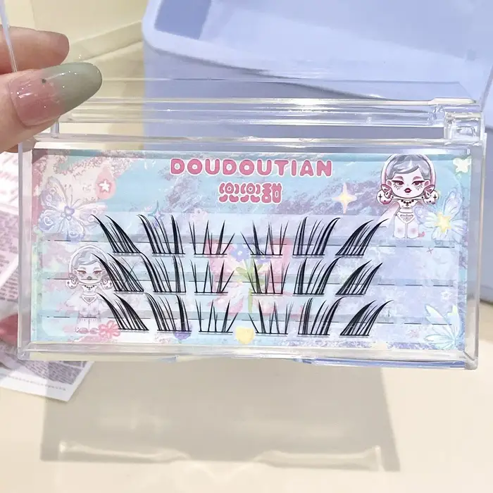 Doudoutian Cool Cat Faux Cils Effet Œil de Chat Inclinés