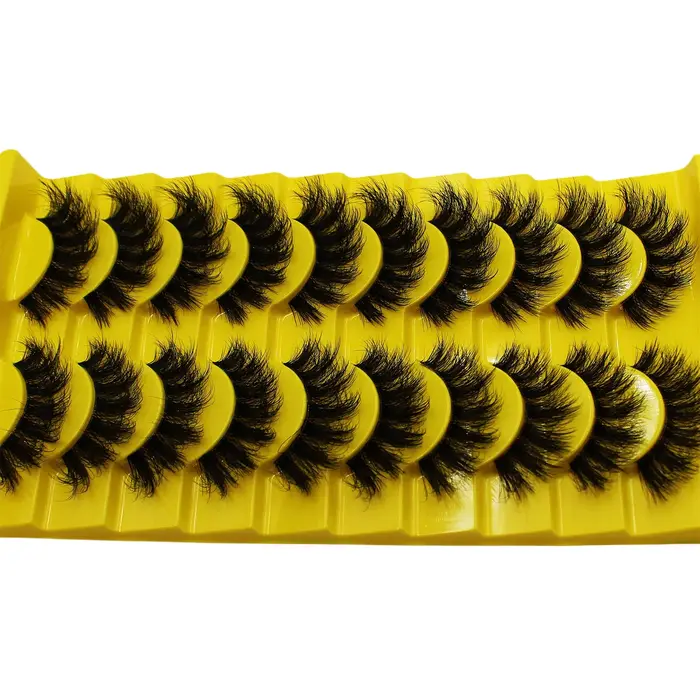 10 paires de faux cils russes moelleux 3D