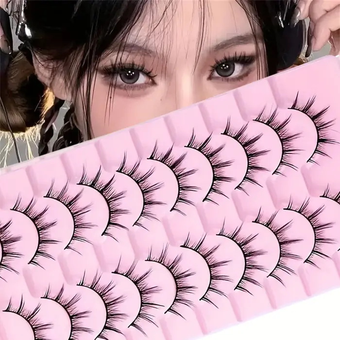 10 paires de faux cils de style anime diabolique