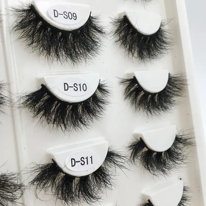 RED SIREN – Faux-cils en vison véritable, 5/10/50 paires, poils naturels, courts et clairsemés, en v