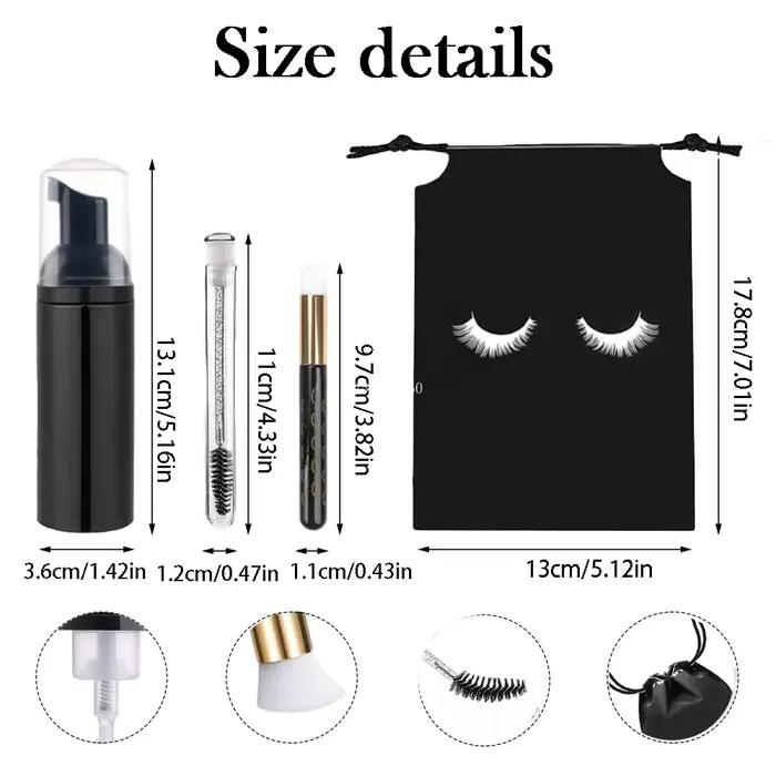 50/25 pièces dissolvant d'extension de cils avec ensemble de brosses à Mousse nettoyage des cils net