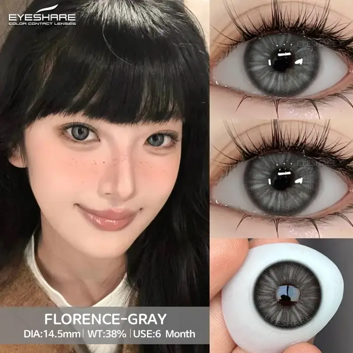 EYESHARE 1 paire série FLORENCE lentilles de contact colorées à la mode pour les yeux doux annuel Contacts bruns
