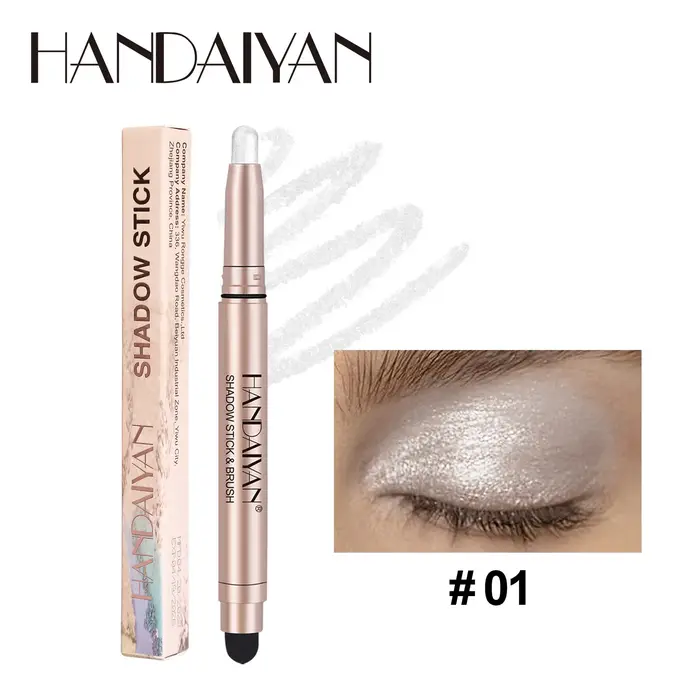 Bâton de fard à paupières métallique Double tête, crayon surligneur scintillant en diamant, crème Ul