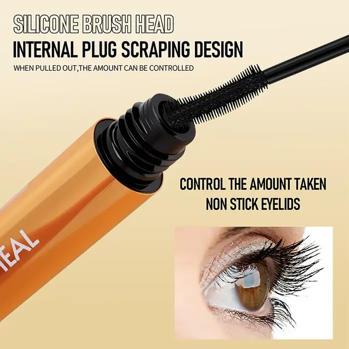 Mascara O'CHEAL Gold Mascara Noir 3D Soie Épaisse Bouclée Allongeant les Cils Séchage Rapide Difficile à Baver Longue Durée Imperméable