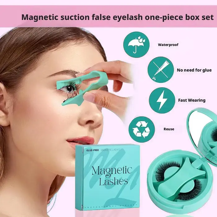 Nouveaux faux cils magnétiques réutilisables avec pince à épiler magnétique naturel bouclés moelleux sans colle