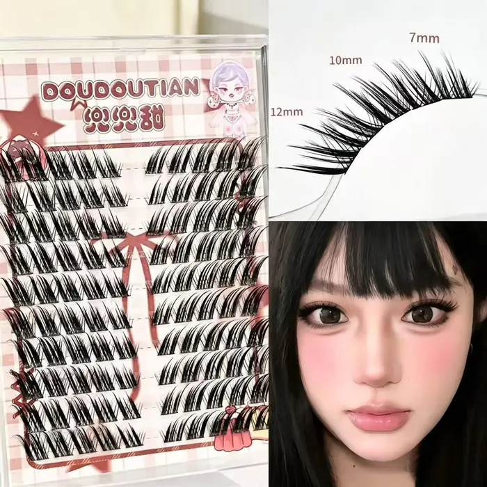 Cils ailés style renard Doudoutian, effet dégradé volumineux, longueur naturelle, effet liner, maqui
