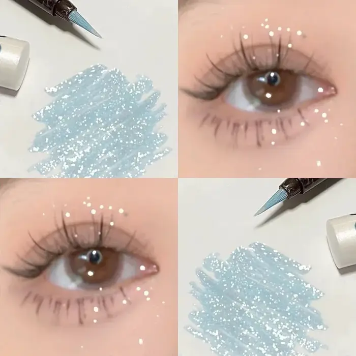 Stylo ver à soie couché à paillettes