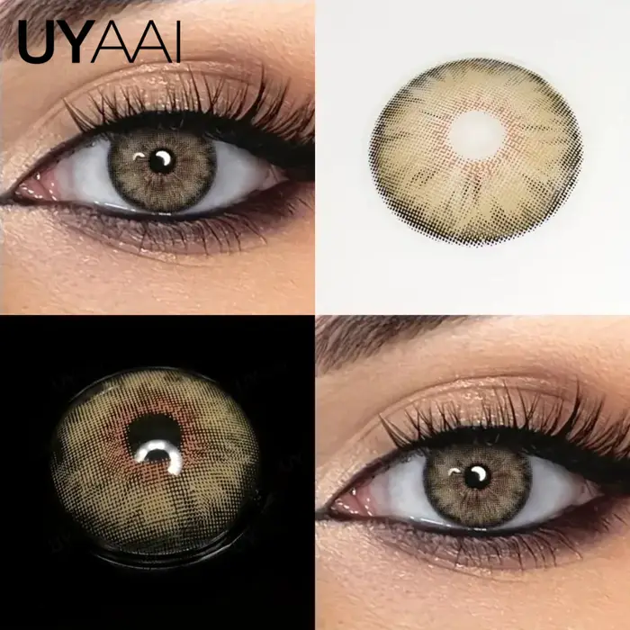 UYAAI 1 paire d'élèves colorées pour les yeux naturel brun grands