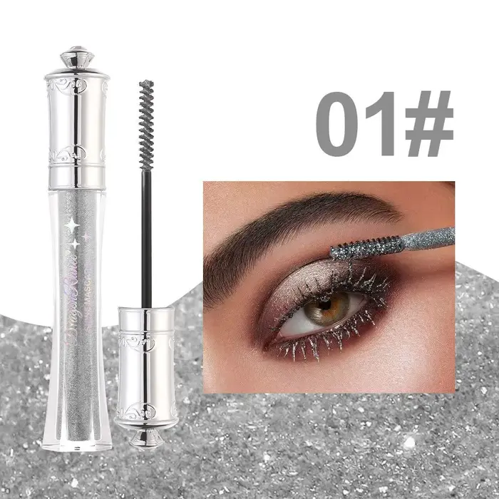 Mascara violet or diamant paillettes brillantes résistant à la sueur paillettes cils séchage rapide 