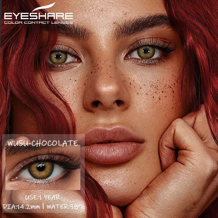 EYESHARE-Lentilles de Contact pour les Yeux, Bleu, Gris Naturel, Pupilles, Vertes, Utilisation Annue