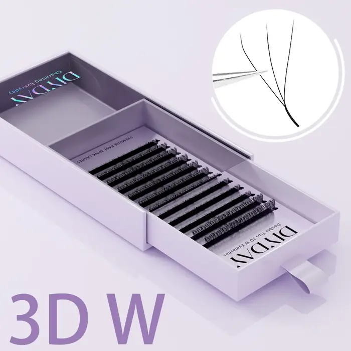 DIYDAY Extension de cils en forme de W 3d 4d 5d 6d 7d 8d W cils naturels doux préfabriqués effet de 