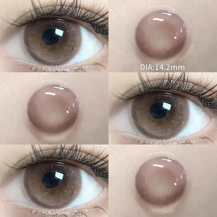 OVOLOOK-lentilles de couleur pour les yeux rose lentilles de Contact de couleur pour myopie pour les