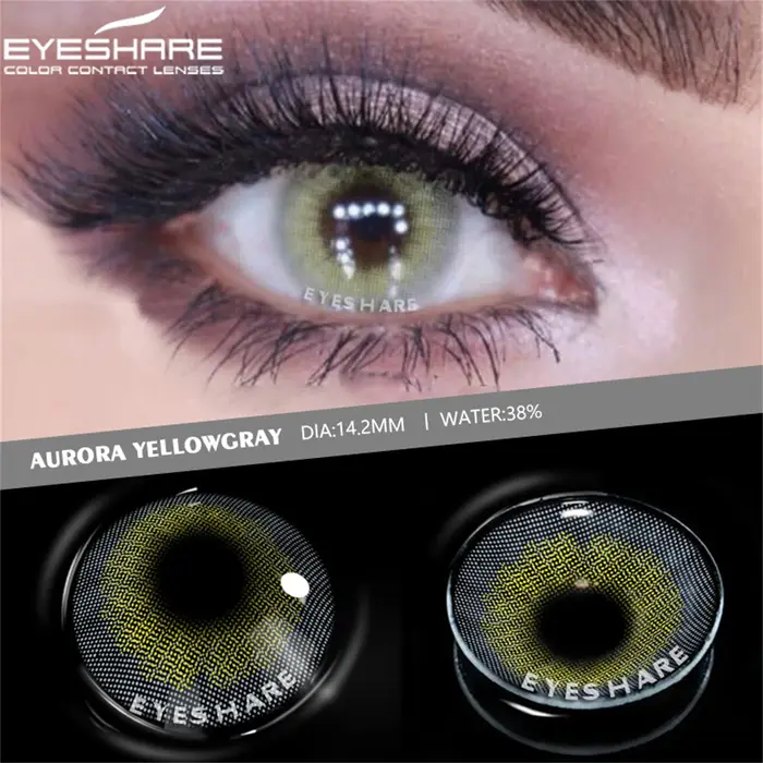 EYESHARE 2 pièces lentilles de Contact de couleur pour les yeux Aurora marron vert lentille de couleur beauté annuelle maquillage cosmétique gris yeux lentilles de Contact