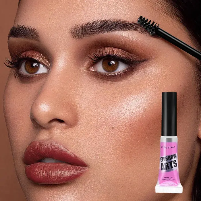 Mascara teinté pour sourcils imperméable longue durée, gel pour sourcils à brosse fine, maquillage naturel 3D pour sourcils effilés pour un style quotidien