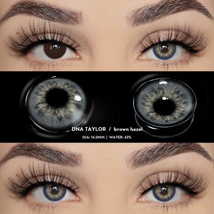 Bio-essence 1 paire de lentilles de contact colorées pour élèves, lentilles marron à la mode pour le maquillage, lentilles de cosplay, haute qualité, année des élèves naturels