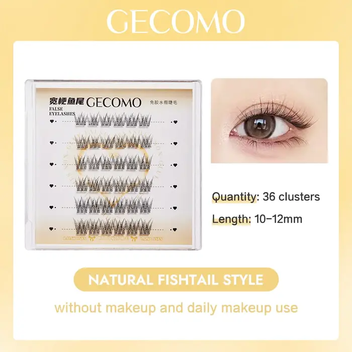 6 rangées de faux cils sans colle à grappe unique