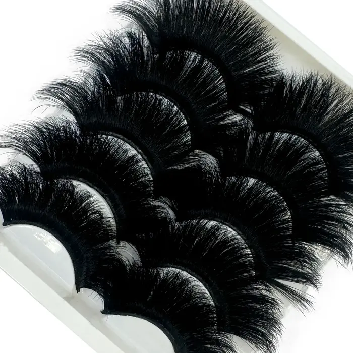 5 paires 25mm 8D cils de vison en vrac moelleux naturel Faux