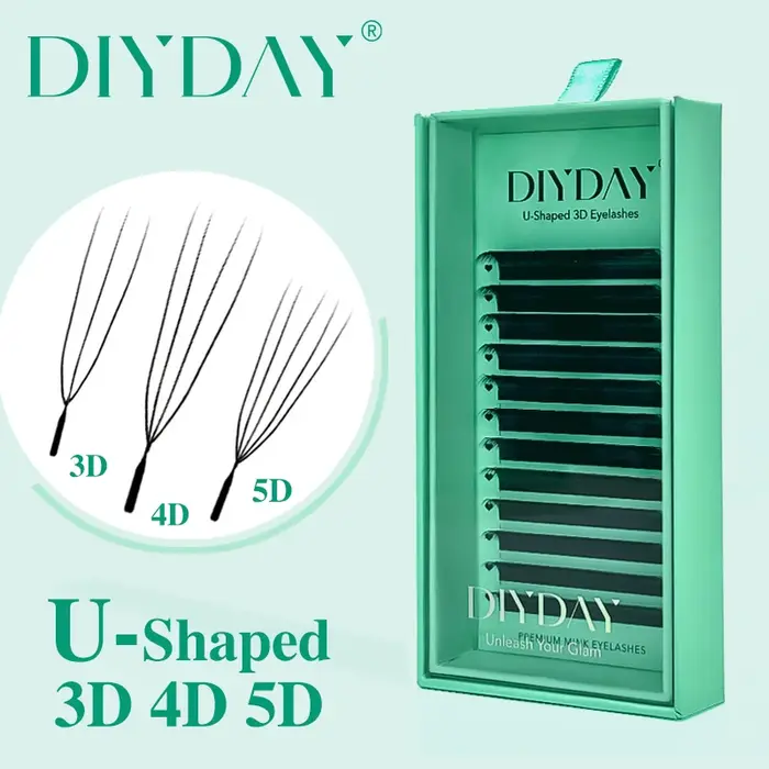 DIYDAY Extension de cils 3D 4D 5D 6D en forme de U nouveau Style