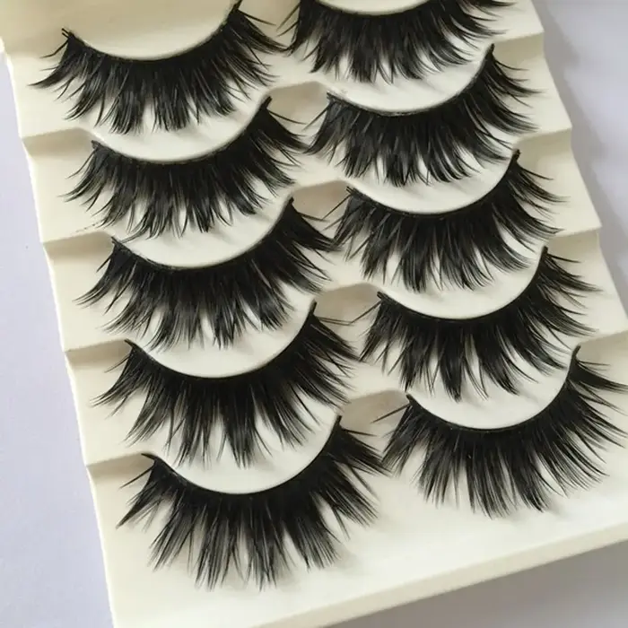 Faux cils croisés naturels 3D, outils de maquillage, nouvelle mode beauté, 5 paires/ensemble