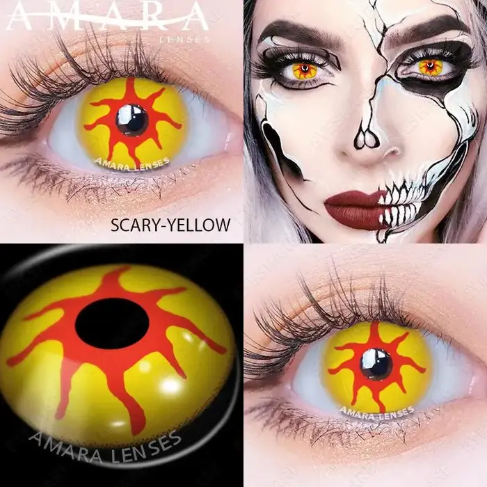 AMARA – lentilles de Contact de couleur jaune pour les yeux