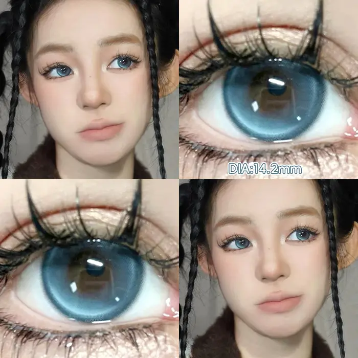 OVOLOOK-lentilles de Contact bleues pour les yeux maquillage couleur élèves myopie lentilles pour le