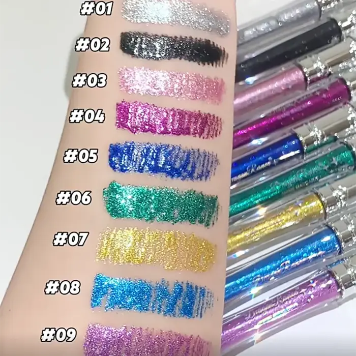 Mascara diamant scintillant 9 couleurs