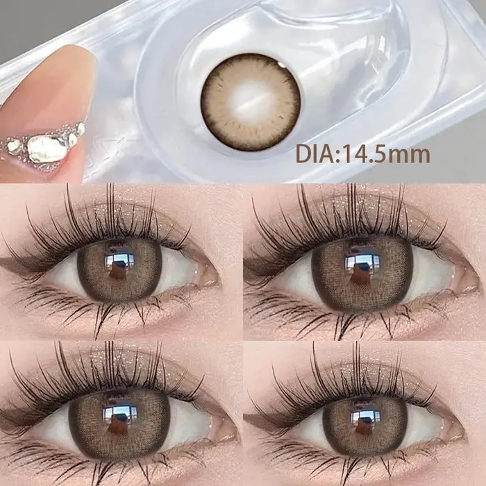 YIMEIXI 2 pièces Contacts colorés pour les yeux Nature marron