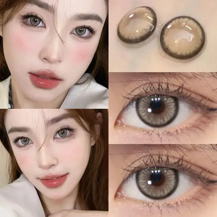 KSSEYE 2 pièces yeux bruns lentilles de couleur naturelle pour les yeux beauté élève avec myopie Pre