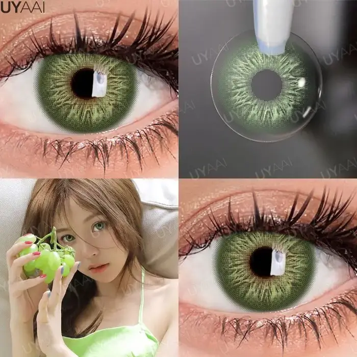 UYAAI 1 paire vert Cosplay élèves colorés pour les yeux lentilles de Contact haute qualité lentilles