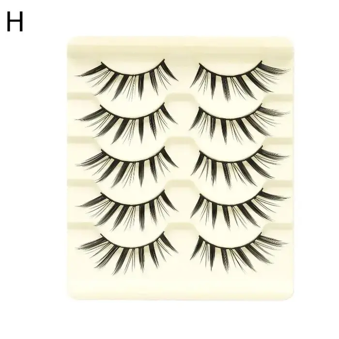 5 paires de faux cils Manga, cils souples en bande, effet œil de renard naturel, style coréen Manhua