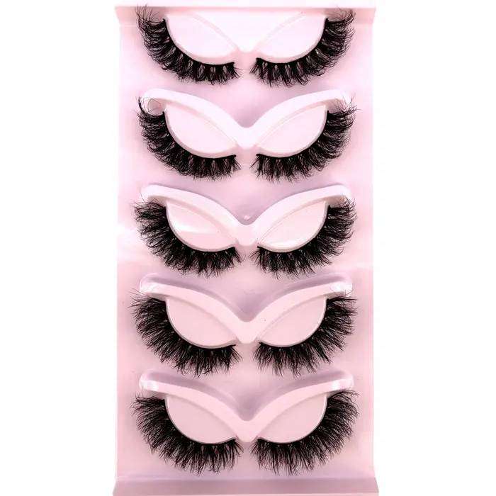 Faux cils œil de chat, extrémité vaporeuse, allongée, épais, en vison, courts et moelleux, naturels,