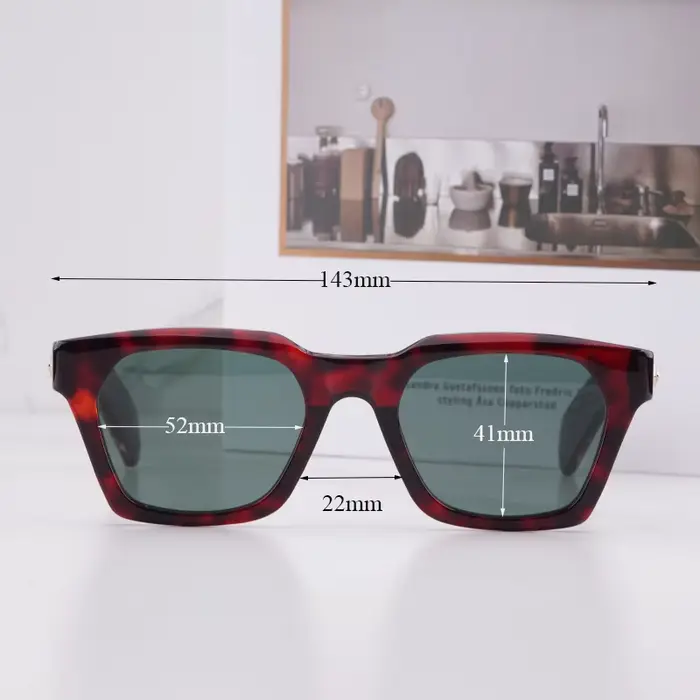 STERETT – Lunettes de soleil œil de chat vintage rouge écaille de tortue pour homme