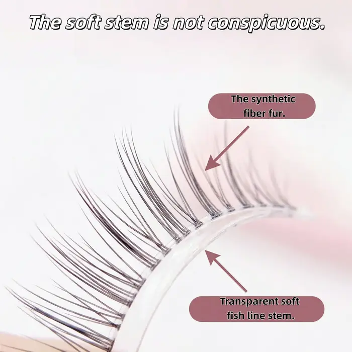 Un coffret de cinq paires de faux cils de style manga avec une base transparente