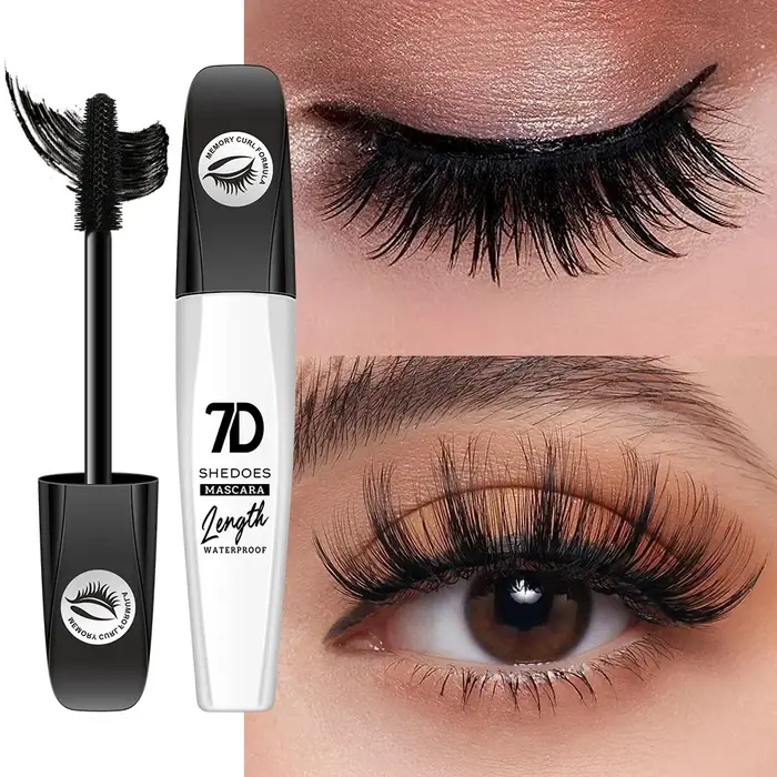 Mascara imperméable 7D, longue durée, anti-taches, sans flocons, allongeant, volumisant, liftant, re
