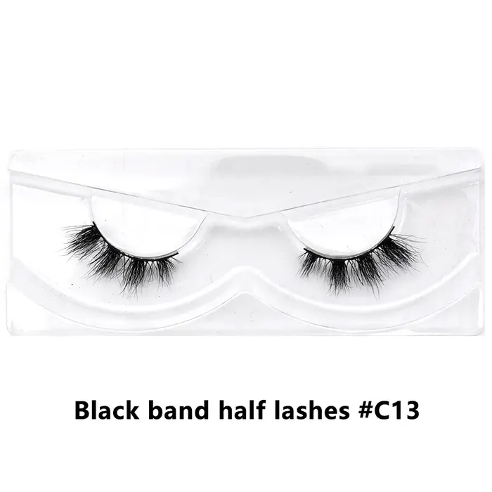 Articles en vrac 10/30/60/100 paires demi-cils de vison naturel longs moelleux vaporeux